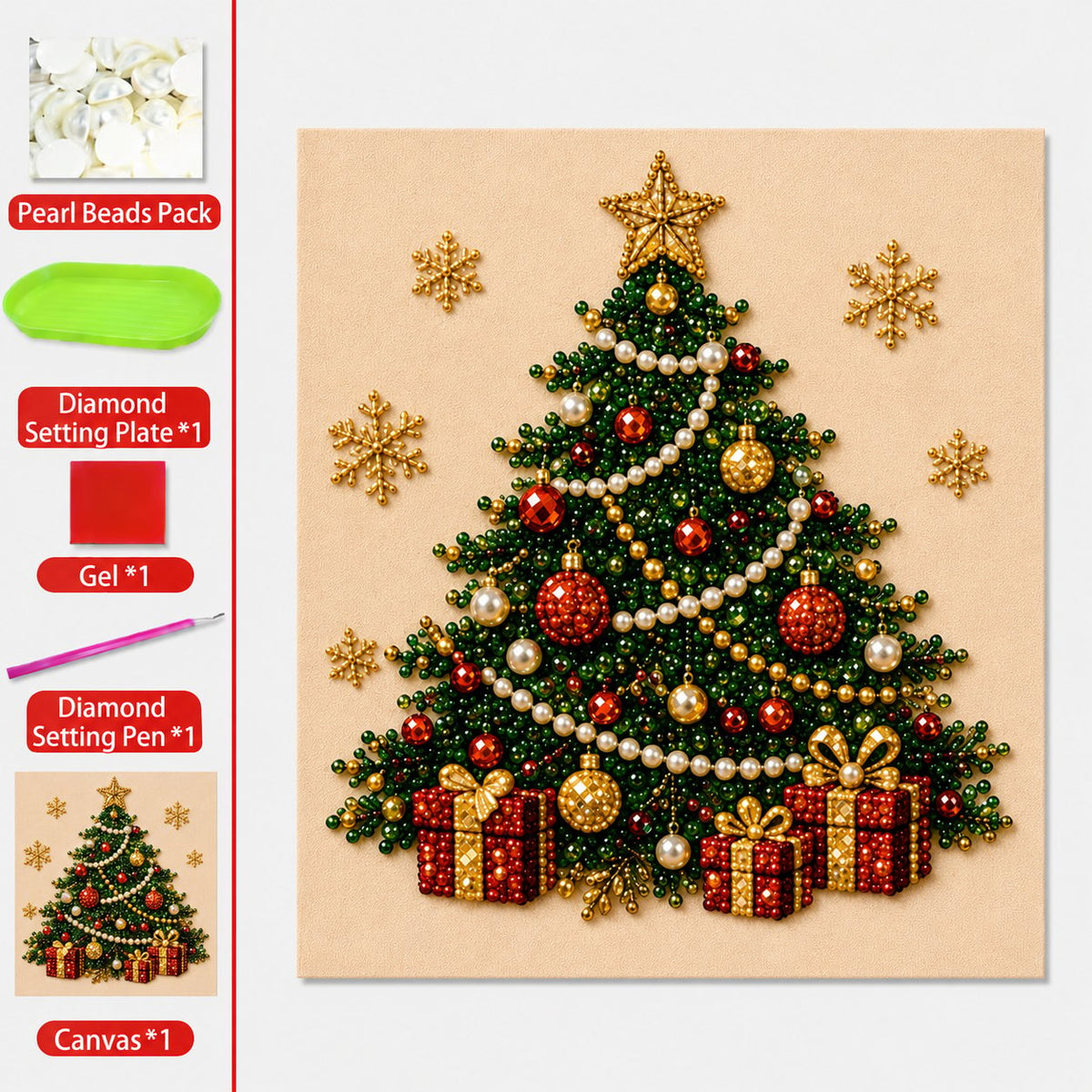 🧘Relaxing & Beginner-Friendly🎨💎DIY Christmas Pearl Diamond Painting Art Kit