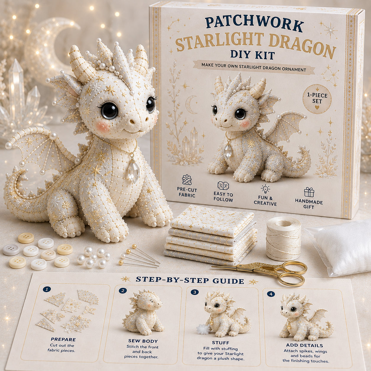 DIY Patchwork Dragon Kit โ Craft Your Own Magical Collectible Dragon Plush ๐ For Your Family โค๏ธ