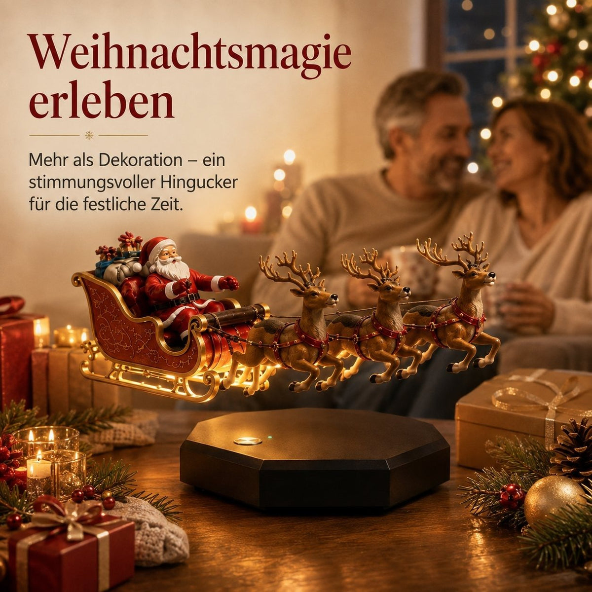 🎅 Santa’s Flying Sleigh — Magnetic Levitation Christmas Display ✨