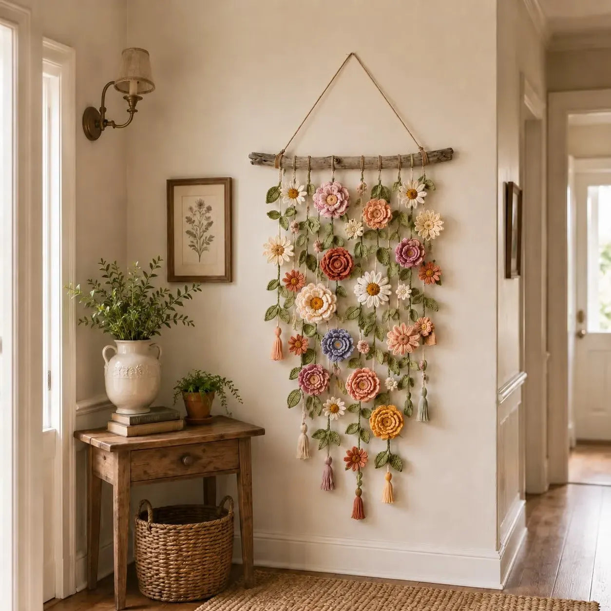 🌸HandMade Boho Crochet Flower Wall Hanging Decor(Create Your Flower Wall & Save)
