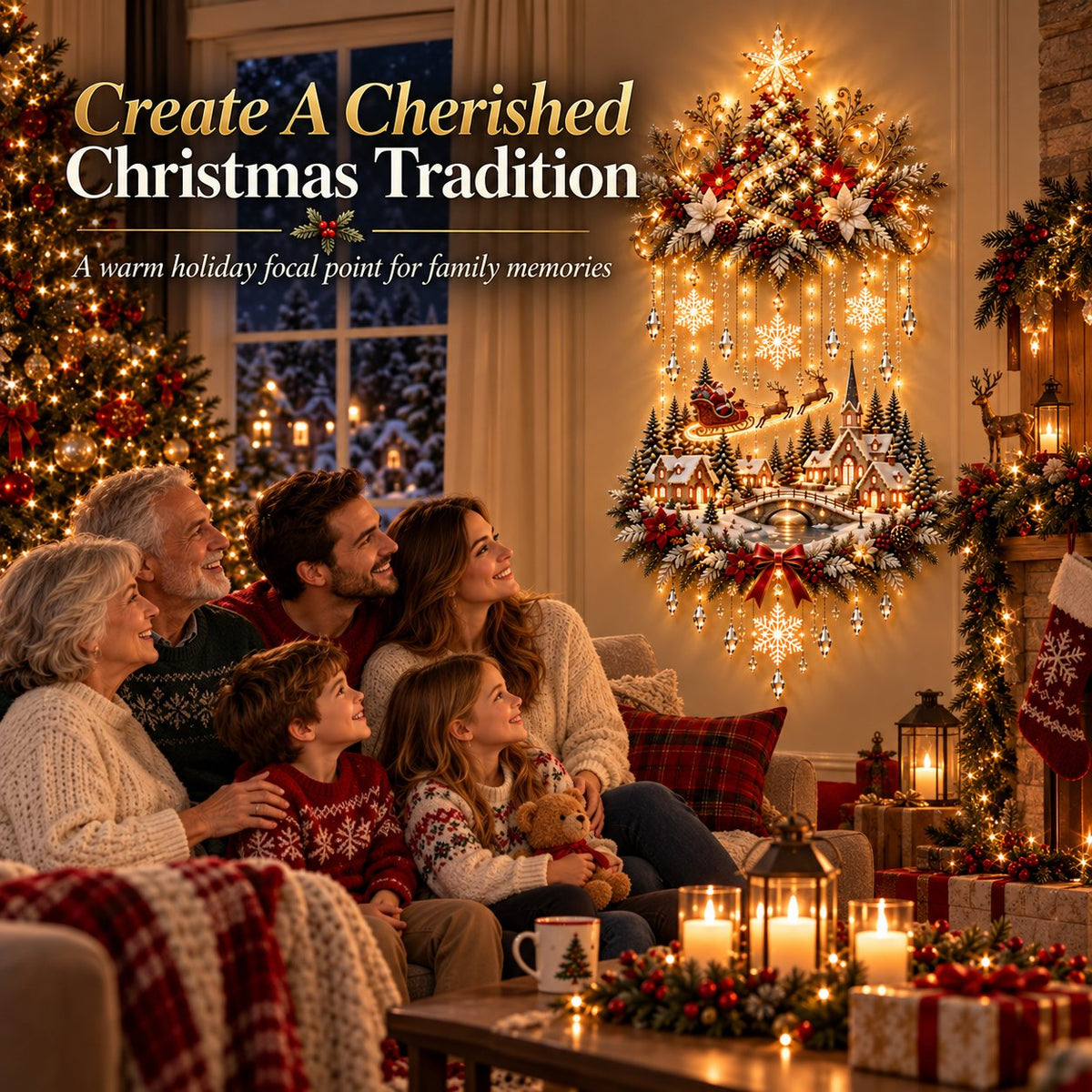 Christmas Tree & Village Wall Hanging