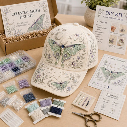 🧢🌸 Hummingbird Garden Beaded Hat DIY Kit | Handmade Floral Cap for Daily Wear & Outdoor Styling 🌿🪡
