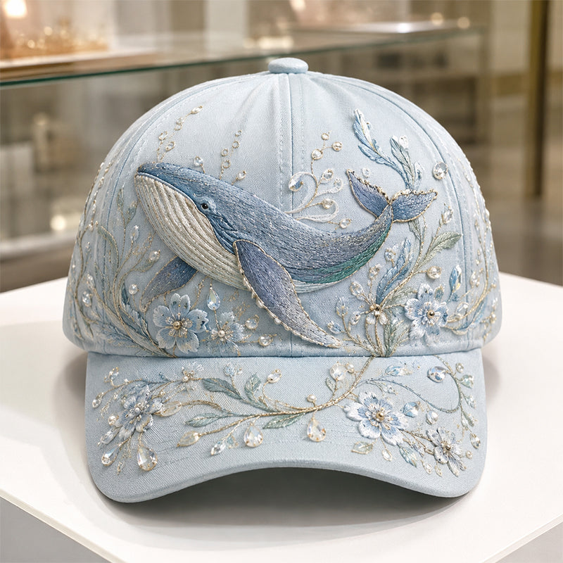 🌊 3D Ocean Creatures Embroidery Cap