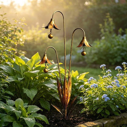 Blue Bellflower Garden Stakes – A Charming Melody for Your Outdoor Space