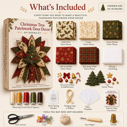 🎉 Holiday Celebration 50% OFF🎄Festive Quilted Christmas Door Hanging DIY Sewing Kit