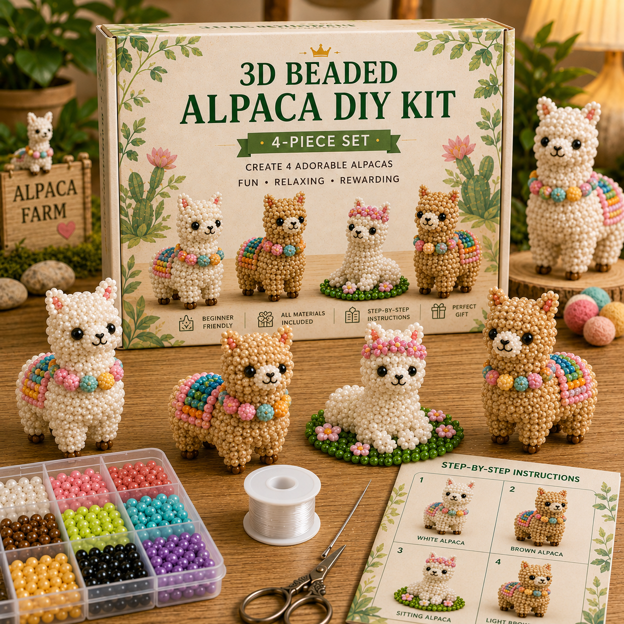 Beginner-Friendly 3D Beaded Animal Kit – Relaxing Handmade Craft Gift