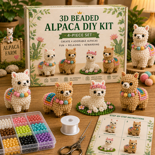 Beginner-Friendly 3D Beaded Animal Kit – Relaxing Handmade Craft Gift