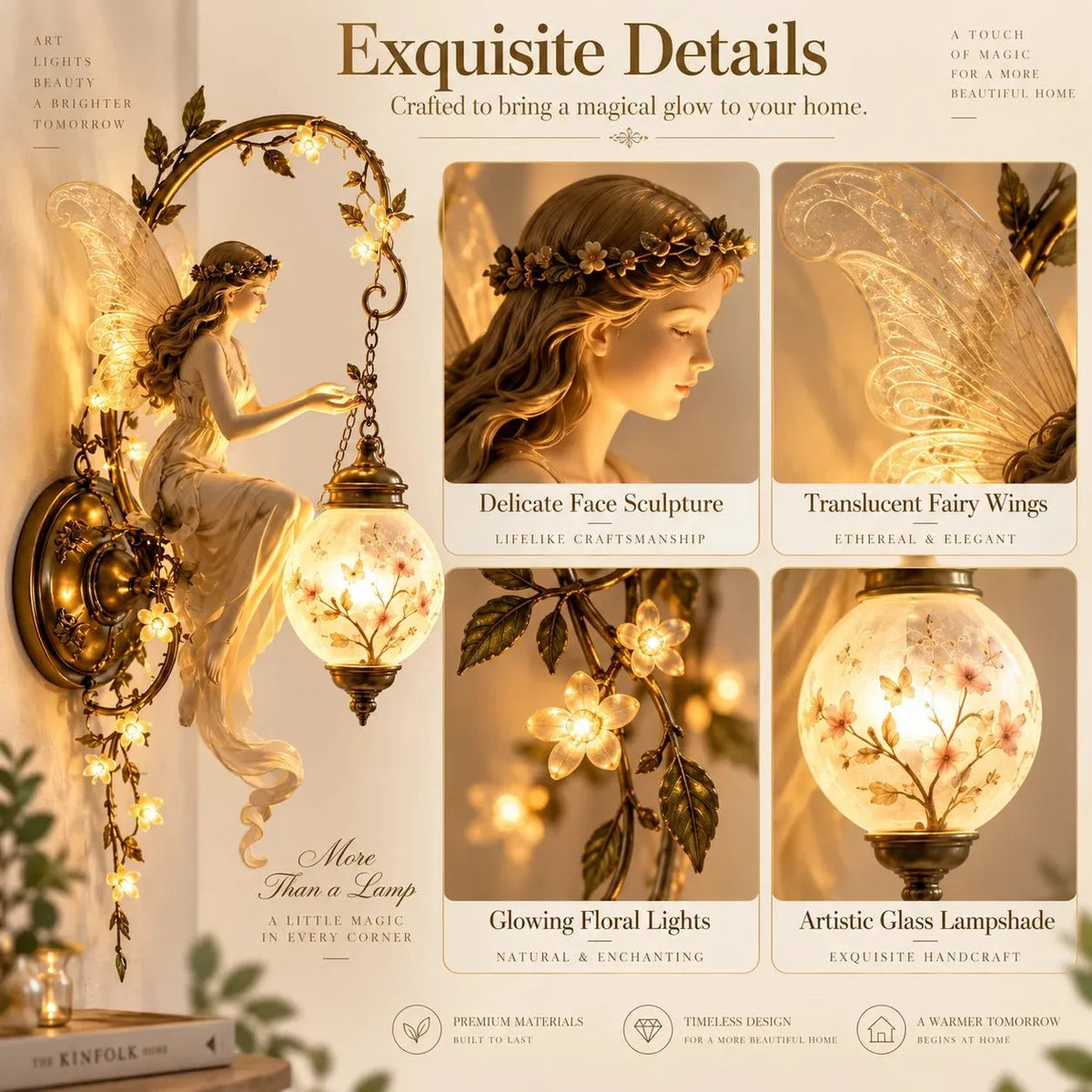 Enchanted Fairy Blossom Lantern Wall Light