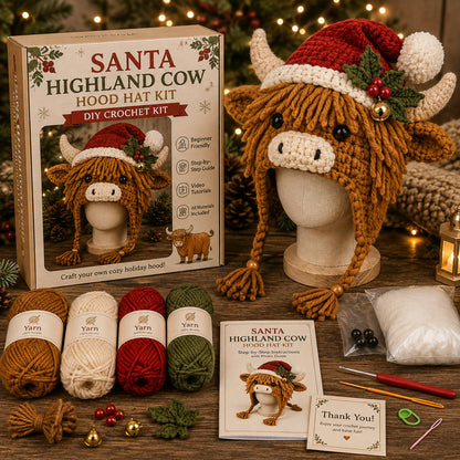🐮🐲🎄Christmas Character Hood DIY Crochet Kit
