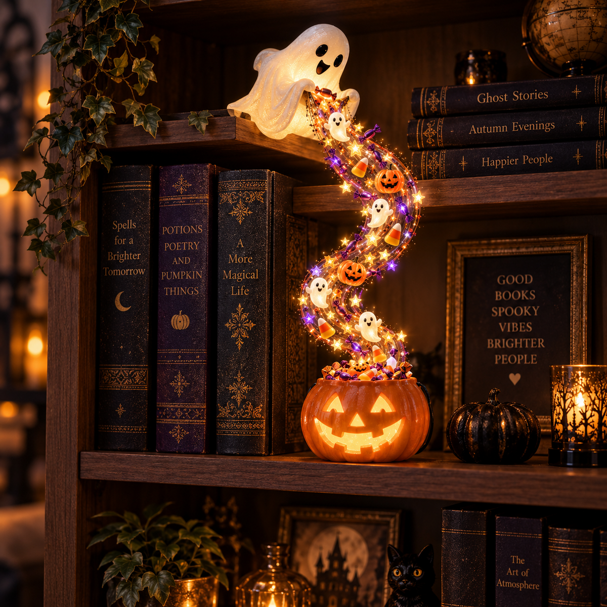 🔥 Hot Sale 45% OFF | 🌙 Midnight Spellstream™ – Enchanted Halloween Shelf Light Collection
