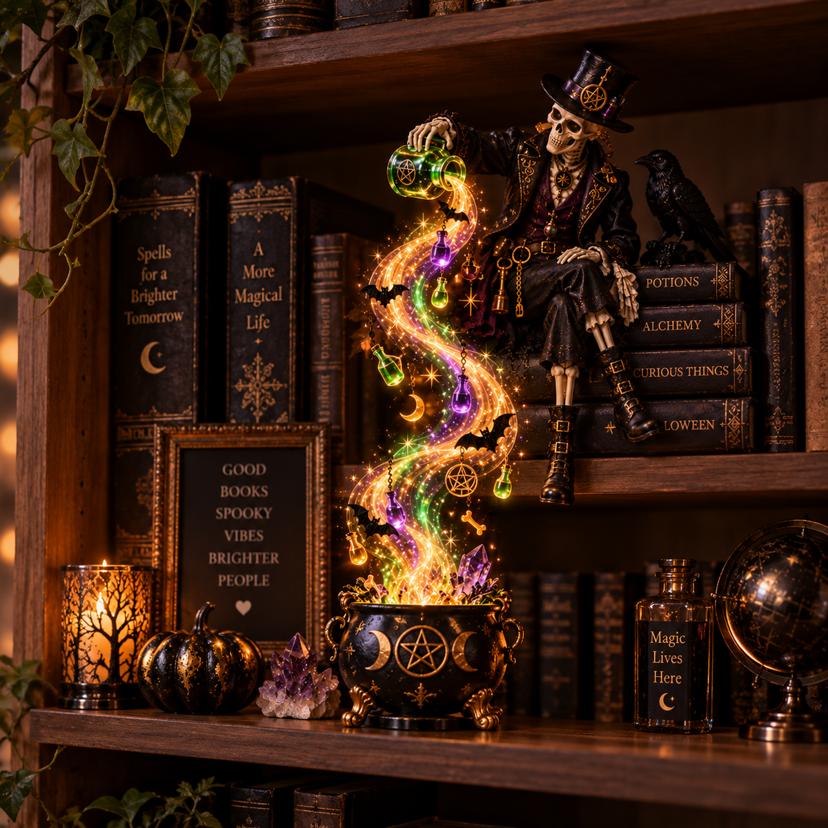 🔥 Hot Sale 45% OFF | 🌙 Midnight Spellstream™ – Enchanted Halloween Shelf Light Collection