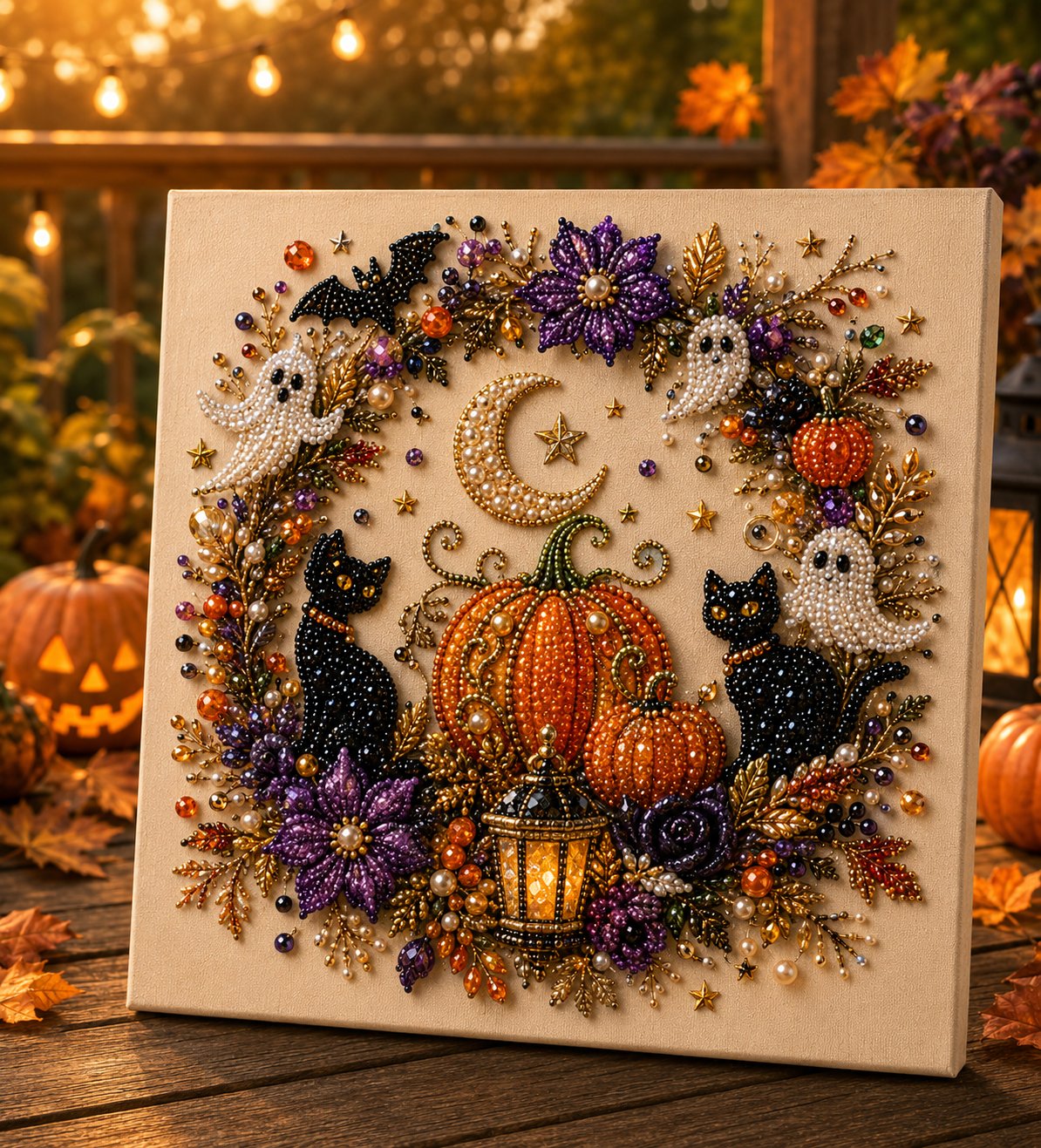Last Day 49% OFF –  Halloween Pearl Art DIY Kit – Turn Tiny Pearls into Spooky-Cute Magic