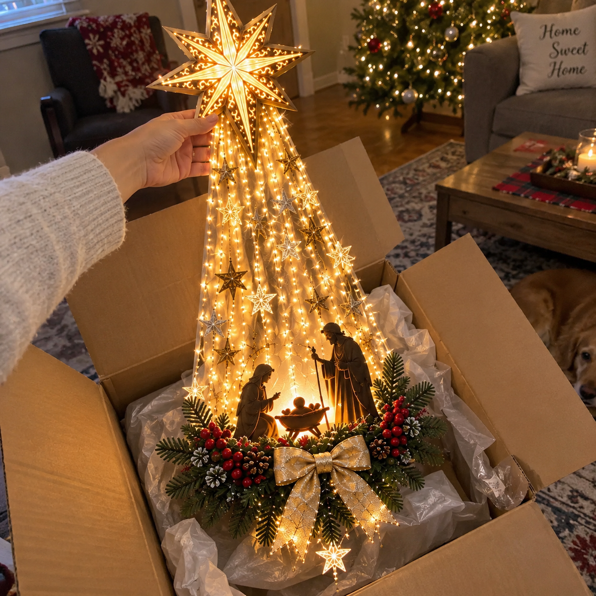 ✝️✝️ Bethlehem Star Nativity Wall Light – A Little Holy Night Magic, Right on Your Wall ✨