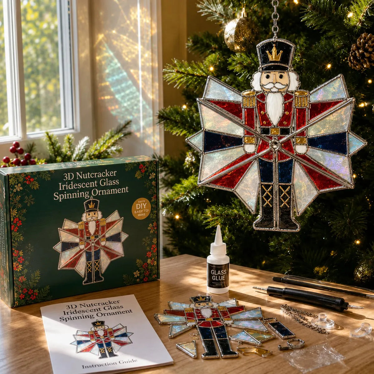 🎄Beginner-Friendly 3D Christmas Iridescent Suncatcher DIY Kit