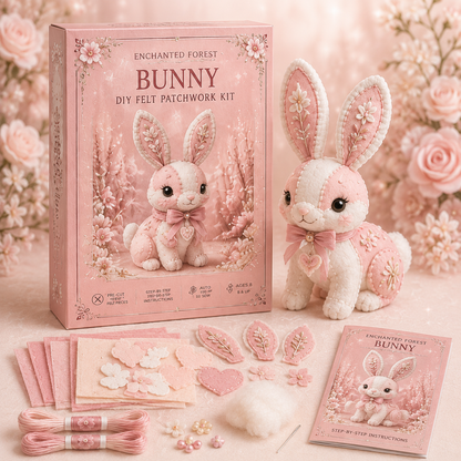 💗Pink Woodland Friends DIY Felt Sewing Kit – Make Your Own Cute Animal