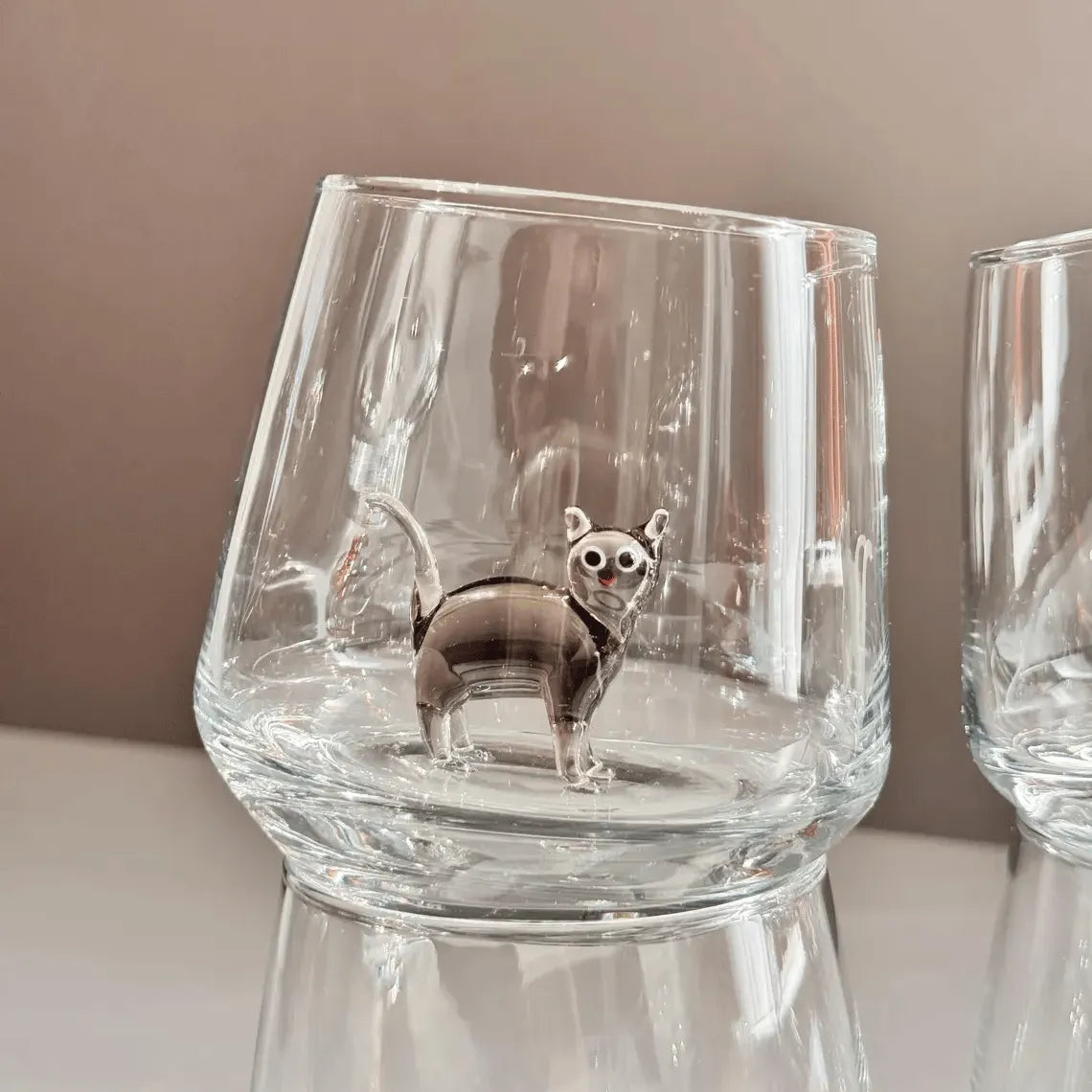 🐱 Handmade Murano Glass Cat Wine Glass