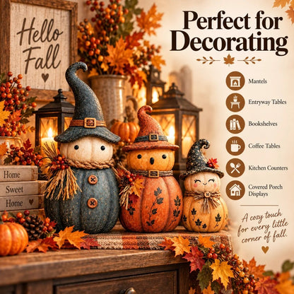 Vintage Pumpkin Witch Figurine Collection