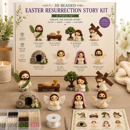 βοΈ3D Beaded Nativity Collection DIY Kit β Handmade Christmas Faith Craft Set (8-Piece Set)