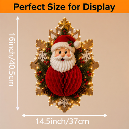 🎅 Christmas Honeycomb Wall Décor With LED string lights