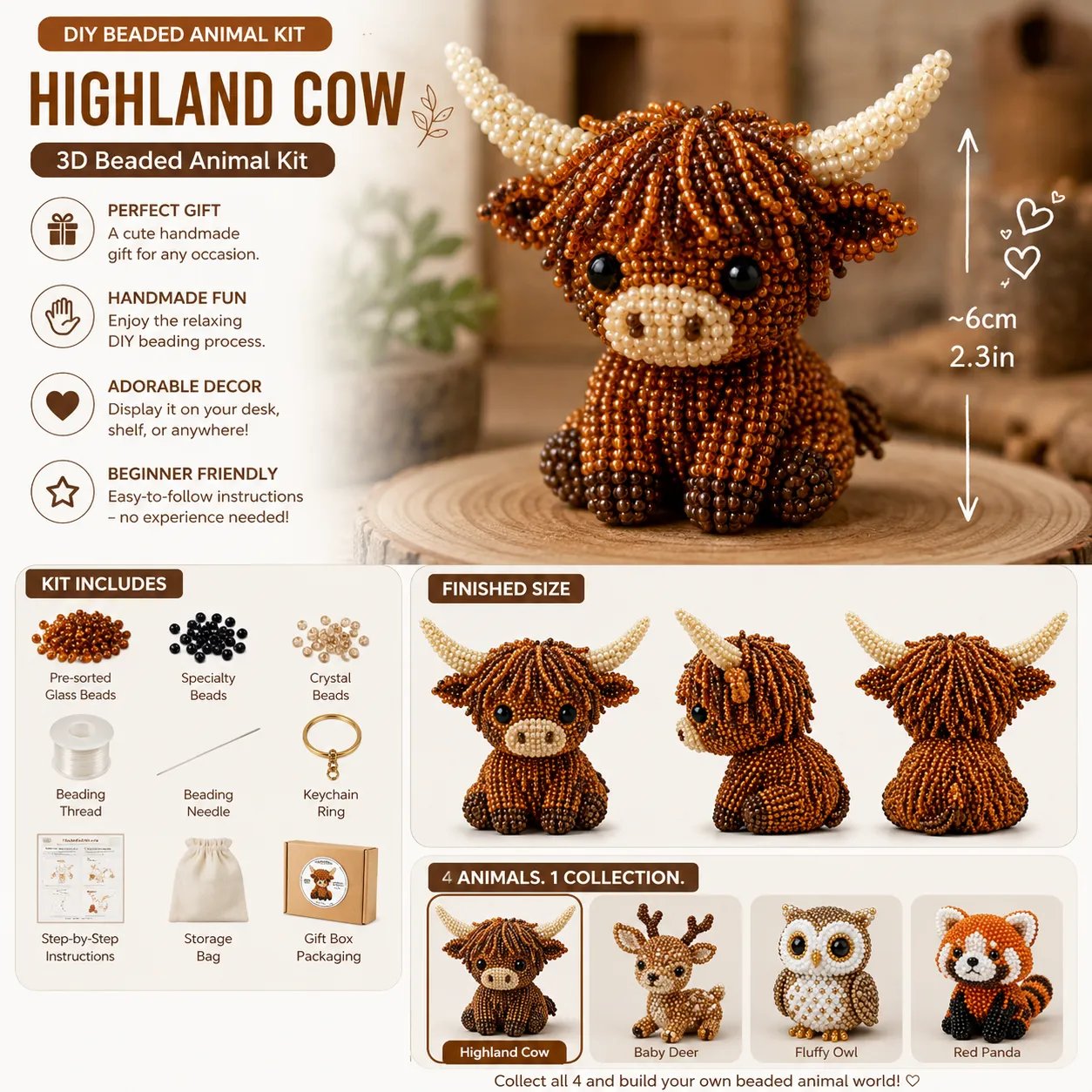🔥Gift- 🎁✨ Tiny 3D Beaded Animal DIY Kit