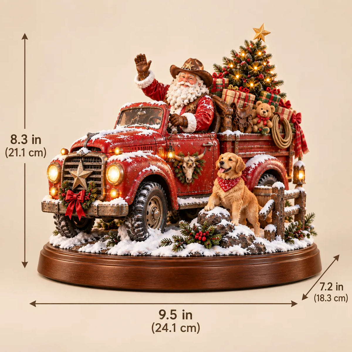 🎅🤠American Christmas StoryTM – Santa’s Last Delivery Lighted Western Christmas Keepsake