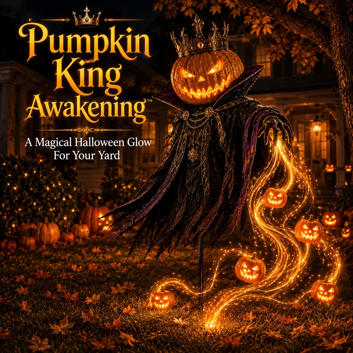 🎃Pumpkin King AwakeningTM – Flowing LED Halloween Yard Light