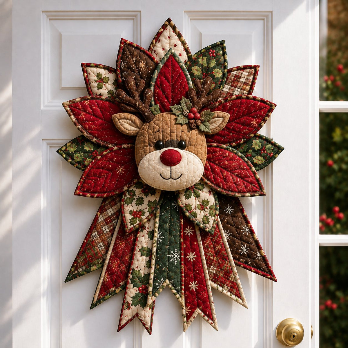 🎉 Holiday Celebration 50% OFF🎄Festive Quilted Christmas Door Hanging DIY Sewing Kit