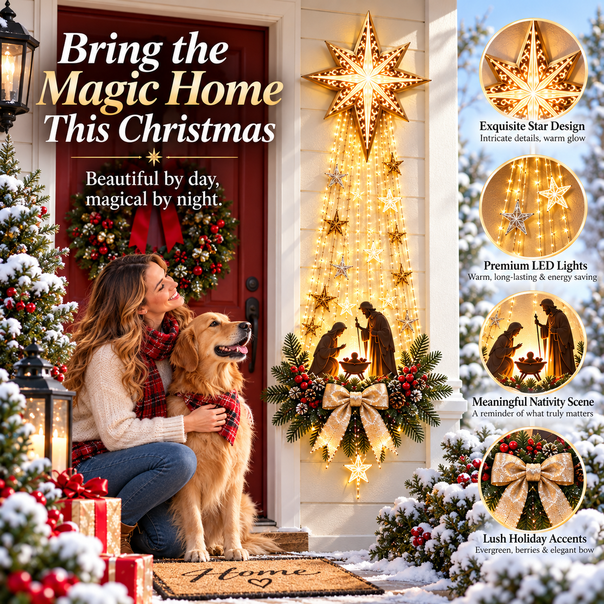 ✝️✝️ Bethlehem Star Nativity Wall Light – A Little Holy Night Magic, Right on Your Wall ✨