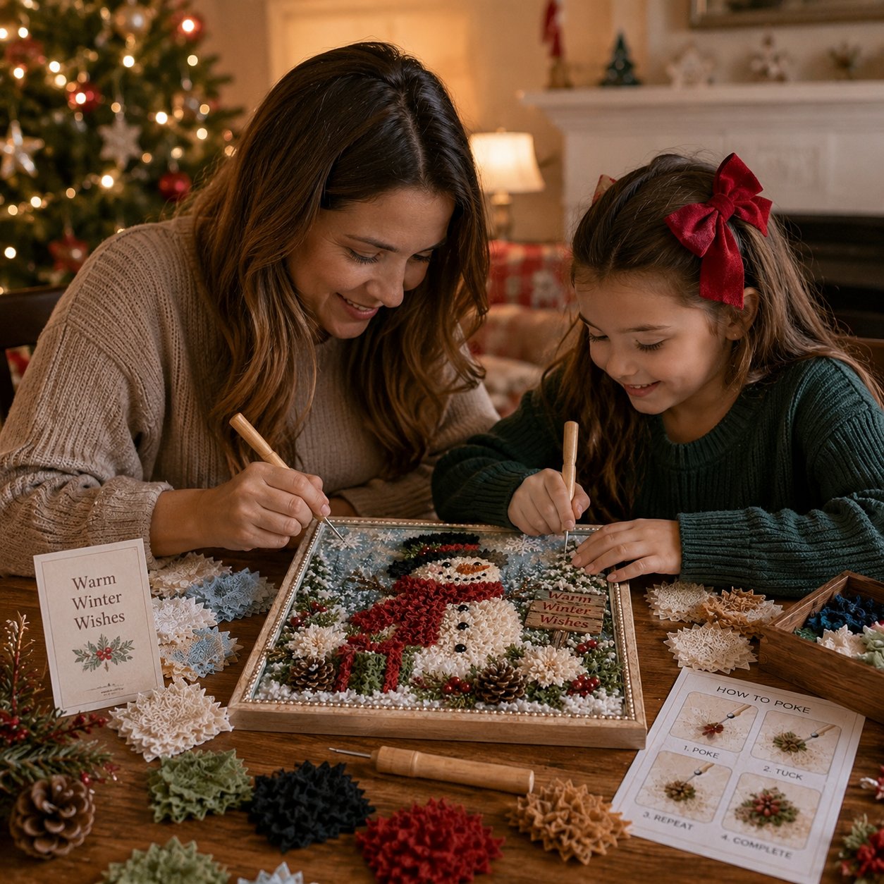 🎄DIY 3D Fabric Poke Art Christmas Keepsake Kit