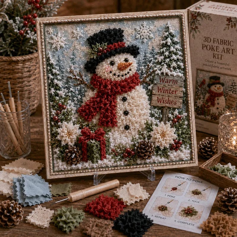 🎄DIY 3D Fabric Poke Art Christmas Keepsake Kit
