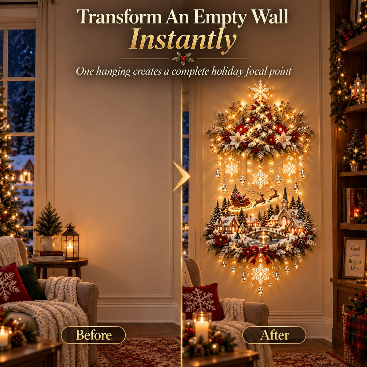 Christmas Tree & Village Wall Hanging