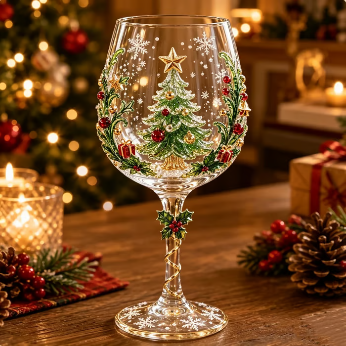 🎁Christmas 3D Wine Glass Collection Gift Box Set✨