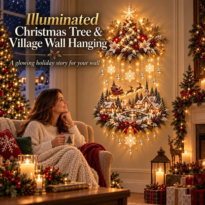 Christmas Tree & Village Wall Hanging