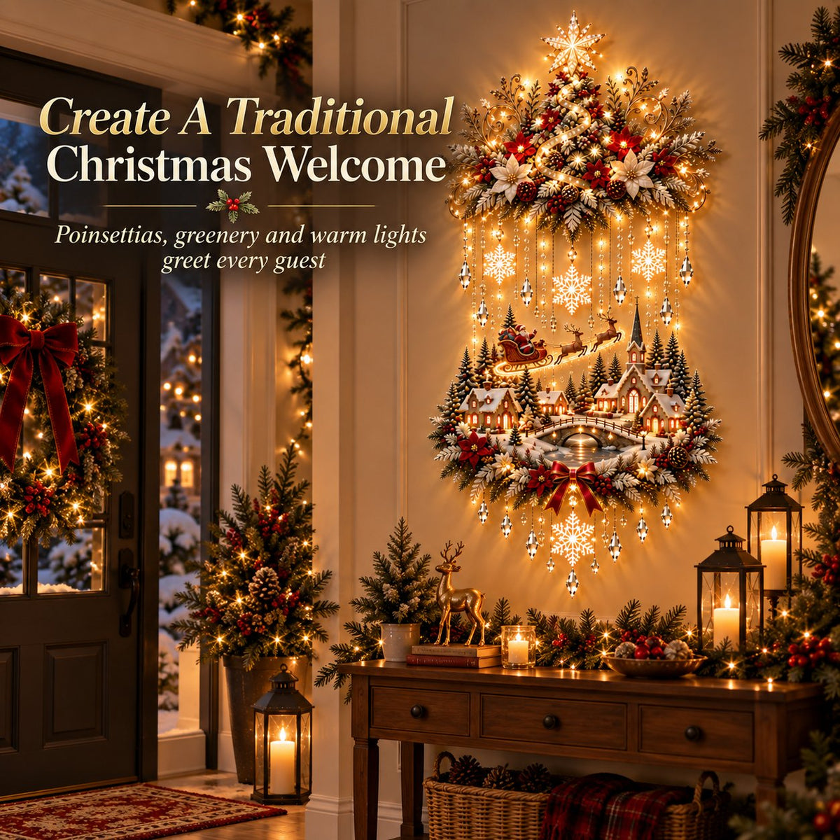 Christmas Tree & Village Wall Hanging