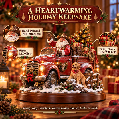 🎅🤠American Christmas StoryTM – Santa’s Last Delivery Lighted Western Christmas Keepsake