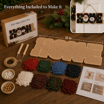 🎄✨ DIY Fabric Poke Art HOME Sign Kit – No-Sew Seasonal Door & Wall Hanging Craft 🏡(📦Buy 2 Free Shipping)