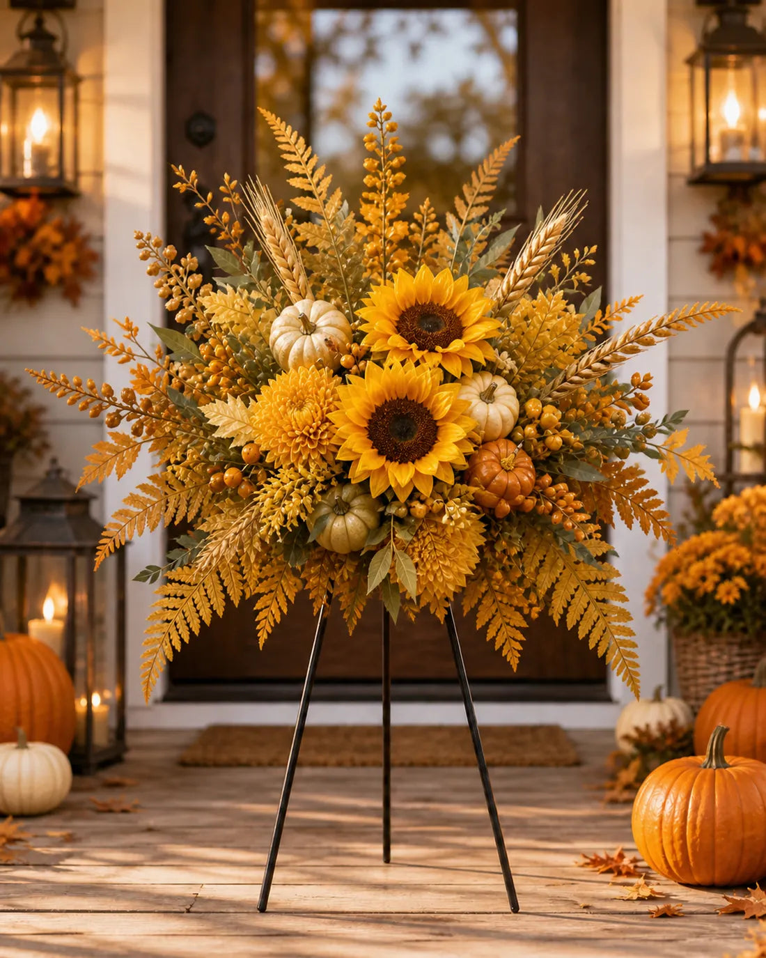 🍂Autumn Harvest Floral Garden Stake Arrangement