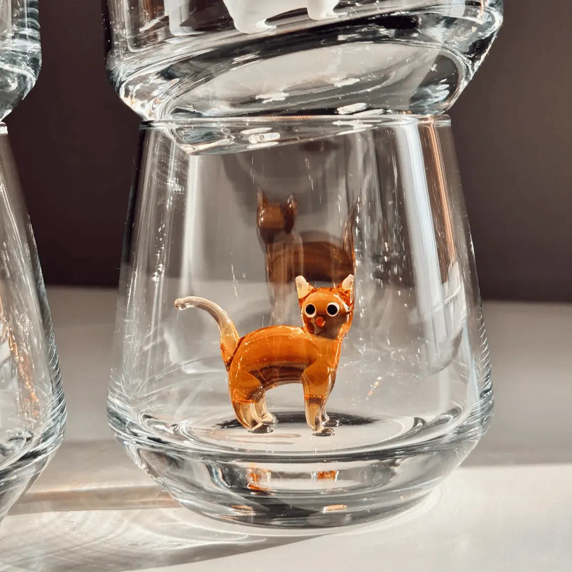 🐱 Handmade Murano Glass Cat Wine Glass