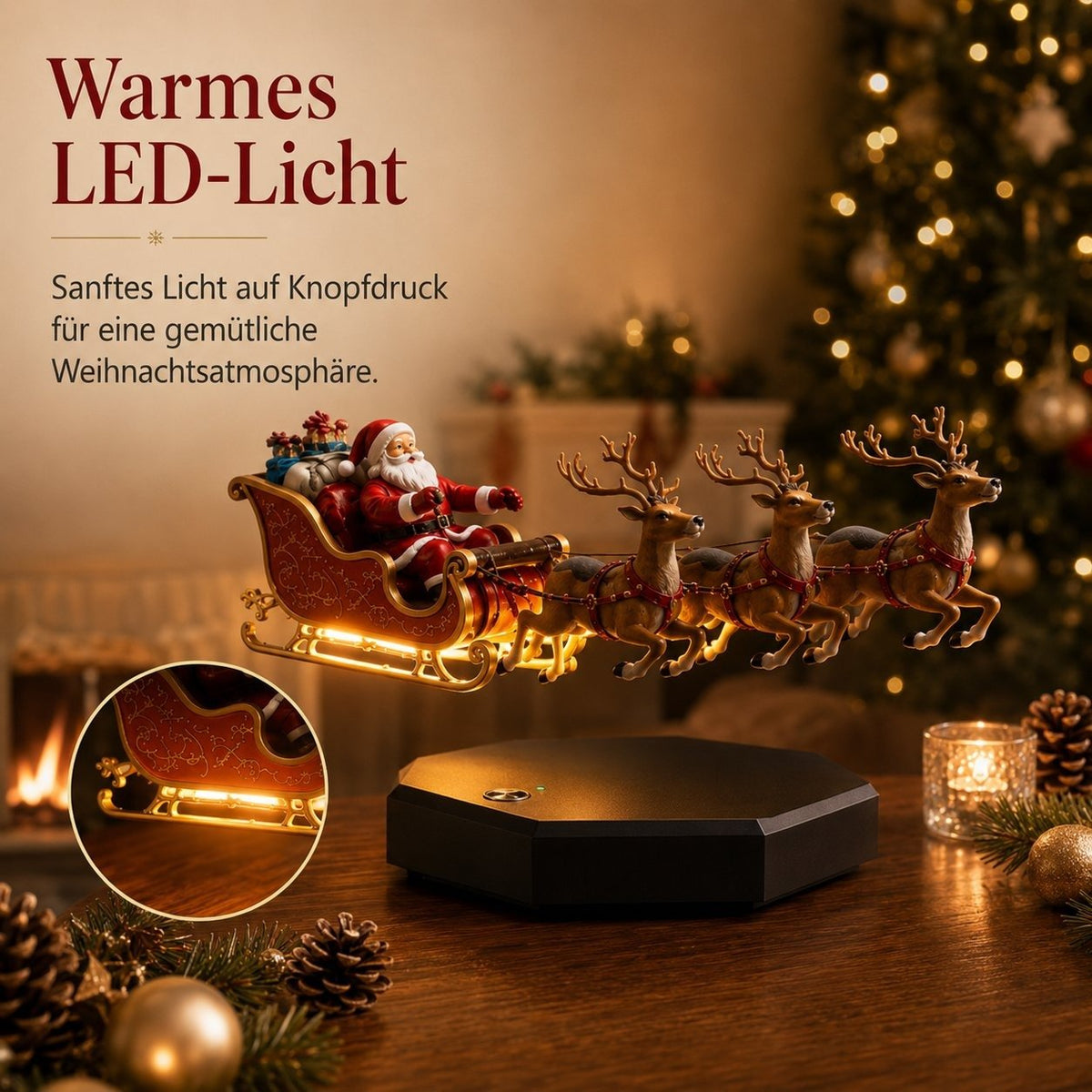 🎅 Santa’s Flying Sleigh — Magnetic Levitation Christmas Display ✨