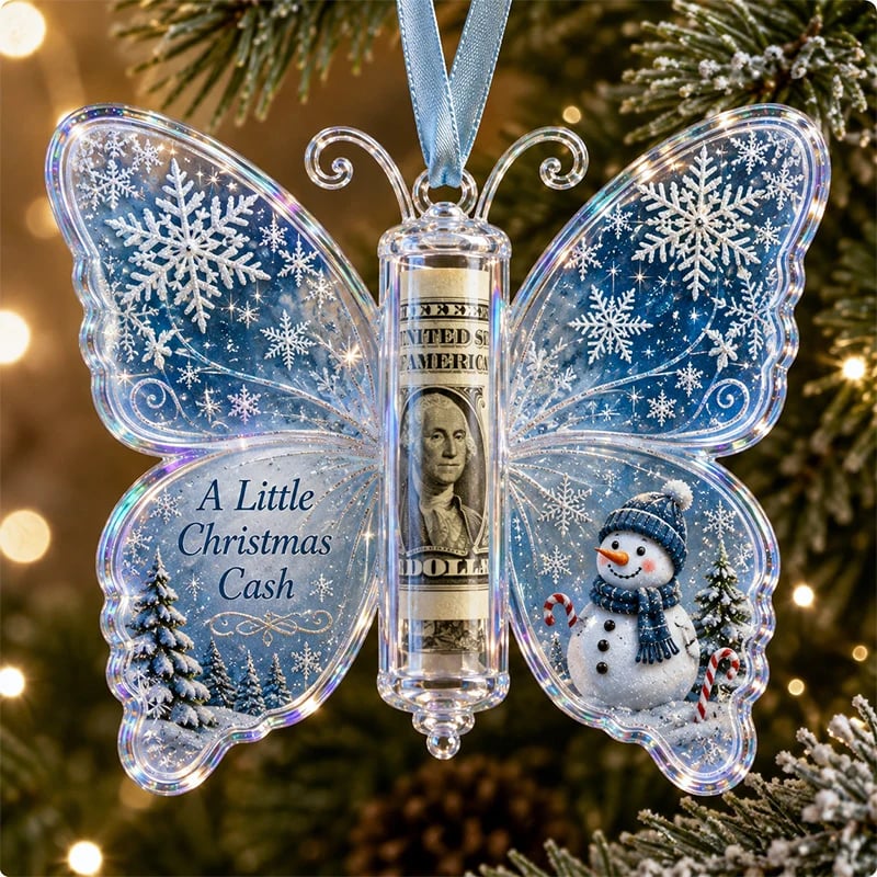 🔥LAST DAY 49% OFF🎄Christmas Cash Gift Butterfly Ornament🦋 – Holiday Money Holder Keepsake💵✨