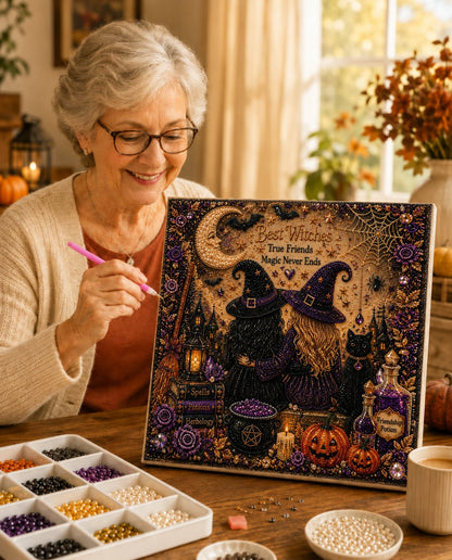 🧘Relaxing & Beginner-Friendly👻Cute Ghosts Pumpkins 3D Pearl Mosaic Art Kit