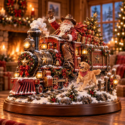 🎅🤠American Christmas StoryTM – Santa’s Last Delivery Lighted Western Christmas Keepsake