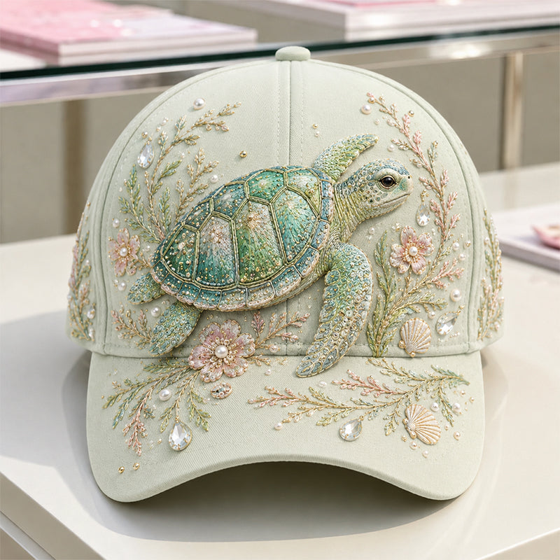 🌊 3D Ocean Creatures Embroidery Cap