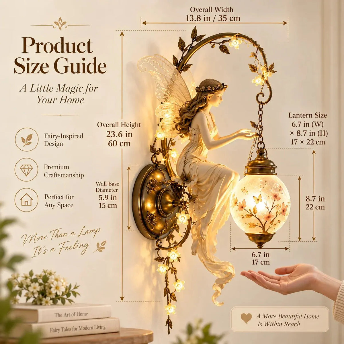 Enchanted Fairy Blossom Lantern Wall Light