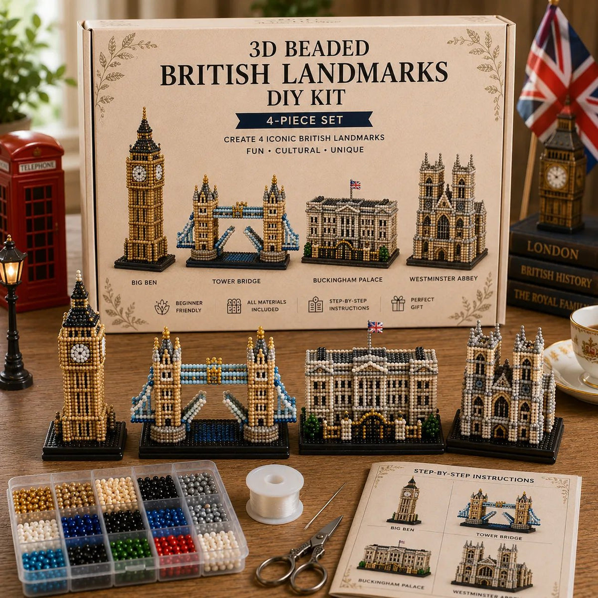 🌍 3D Beaded World Landmarks DIY Kit
