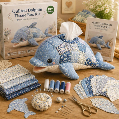 🎁DIY Gift🧵 Quilted sea Animal Tissue Box DIY Kit