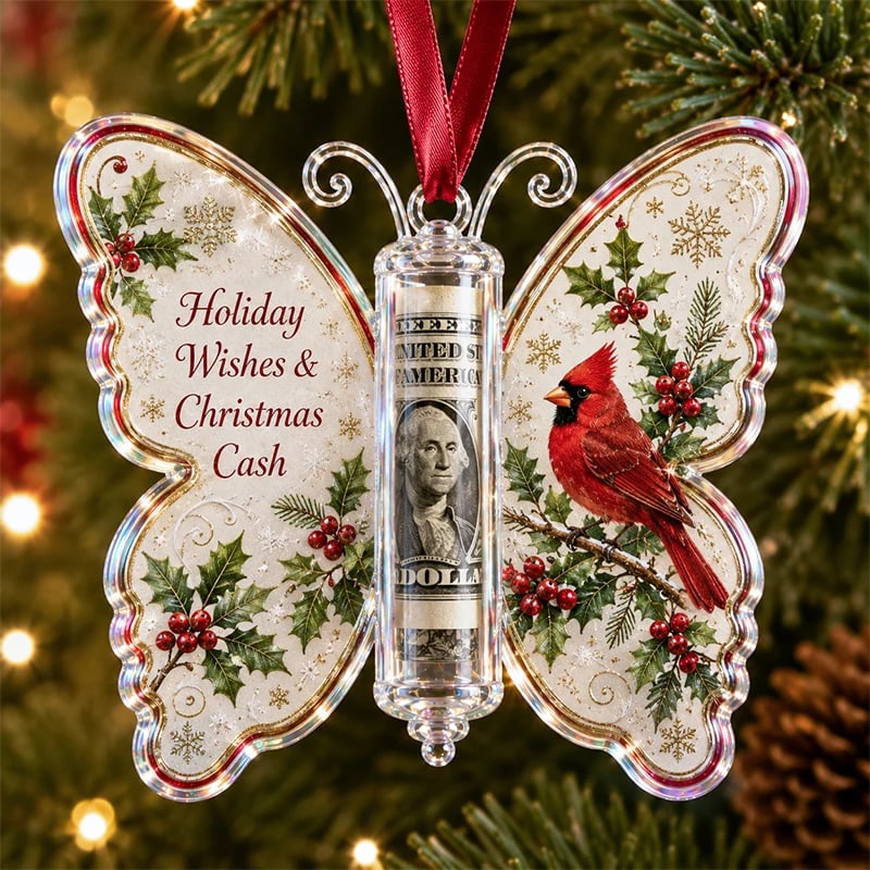 🔥LAST DAY 49% OFF🎄Christmas Cash Gift Butterfly Ornament🦋 – Holiday Money Holder Keepsake💵✨