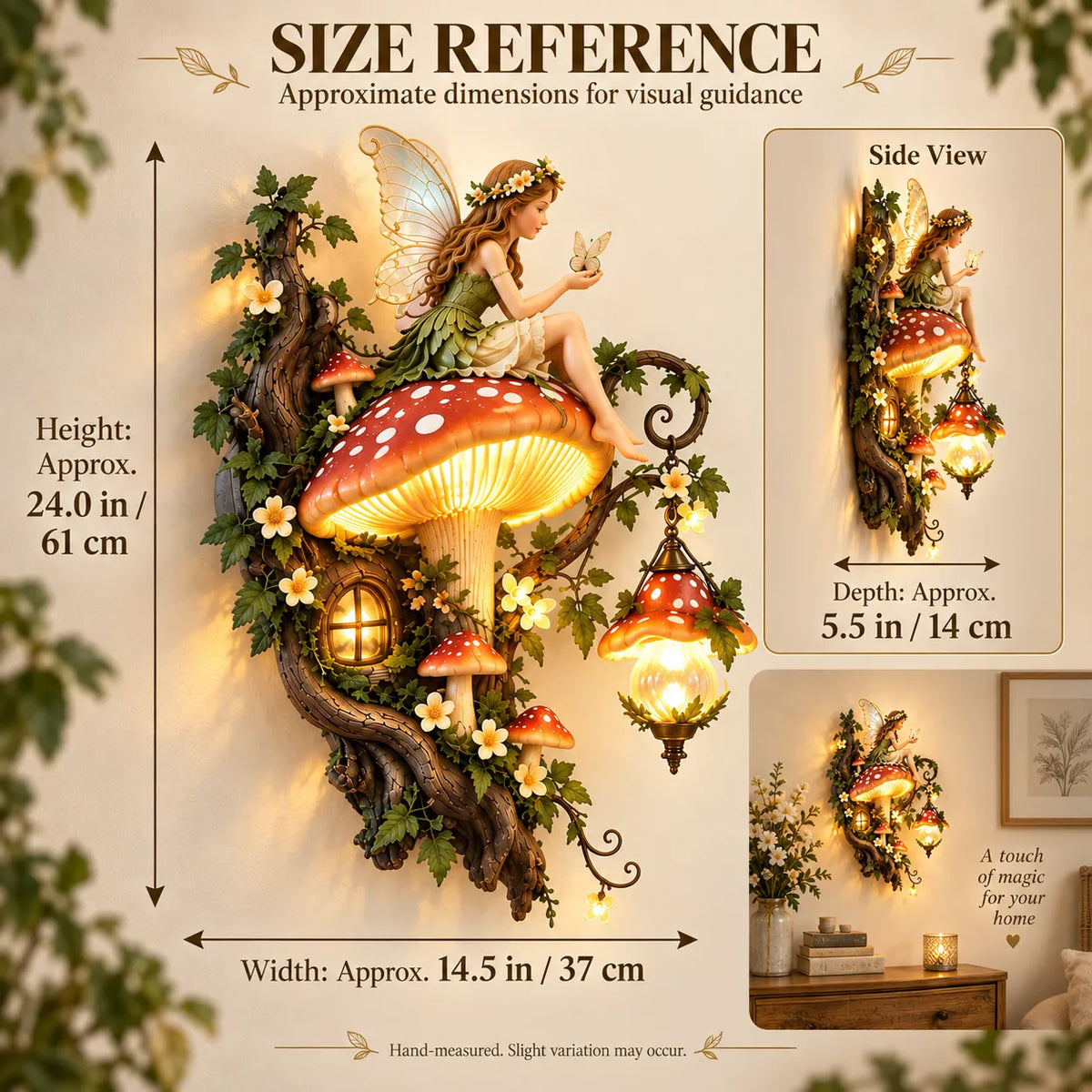 🧚✨ Enchanted Mushroom Fairy Wall Light 🍄🌿