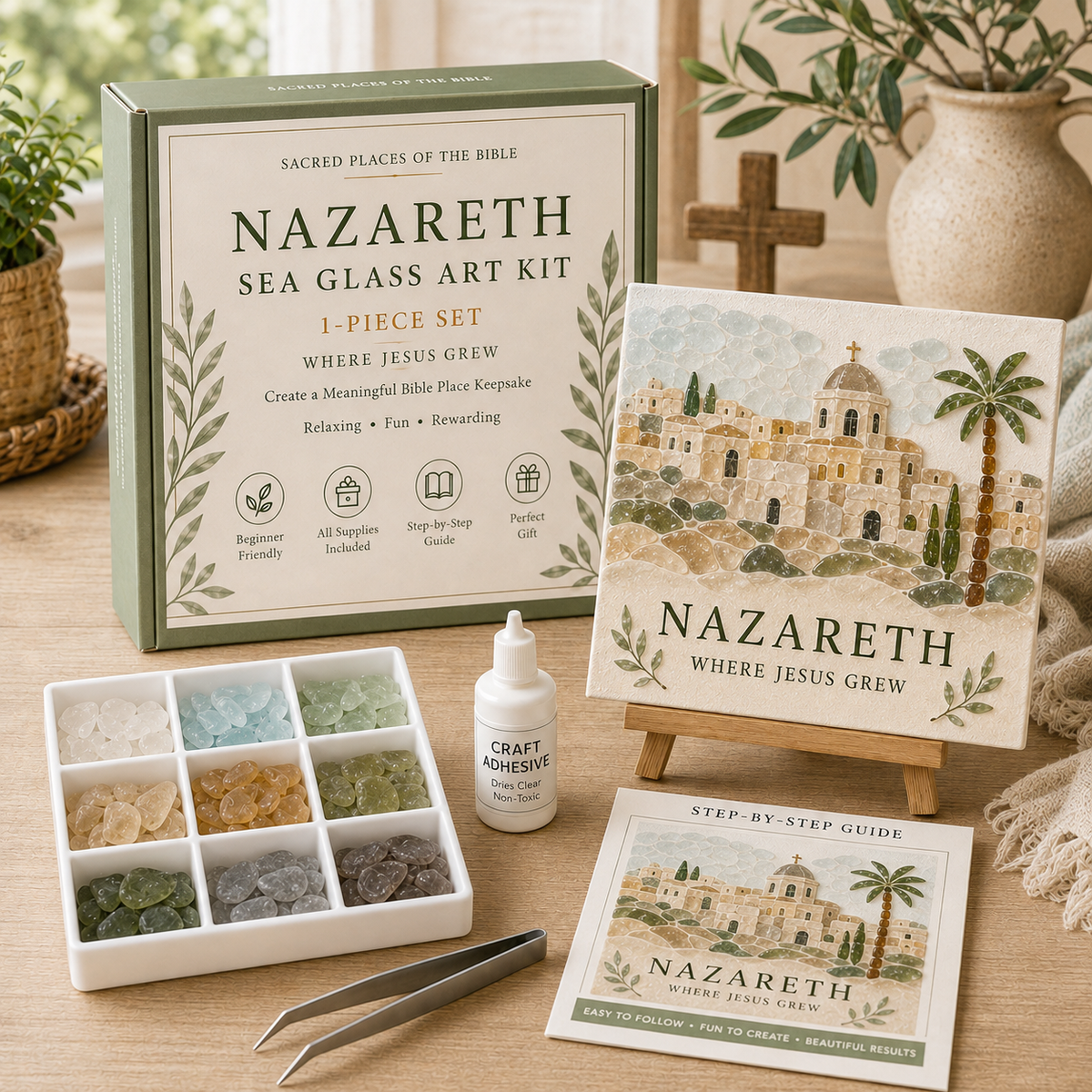 ⛪ Sacred Places of the Bible Sea Glass Art Kit