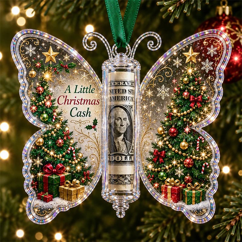 🔥LAST DAY 49% OFF🎄Christmas Cash Gift Butterfly Ornament🦋 – Holiday Money Holder Keepsake💵✨